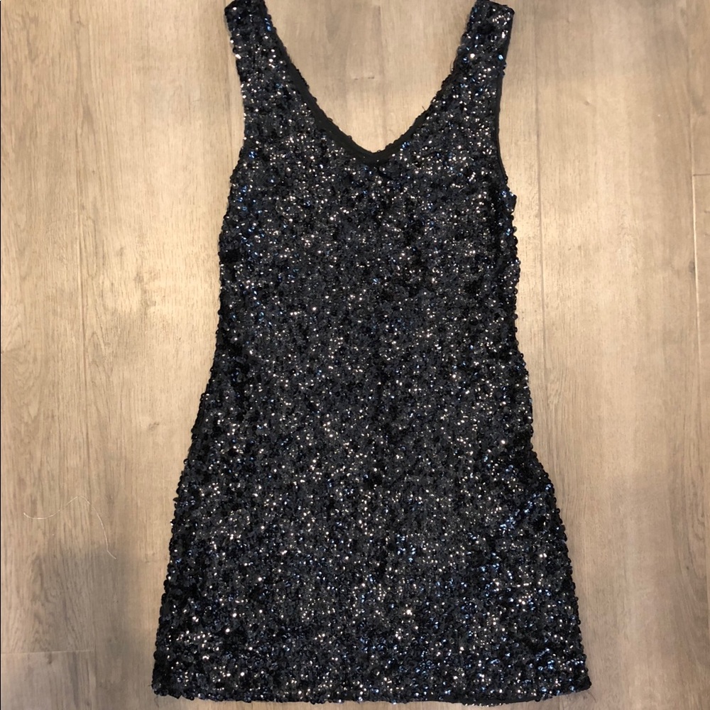 Black Sequin Party Dress